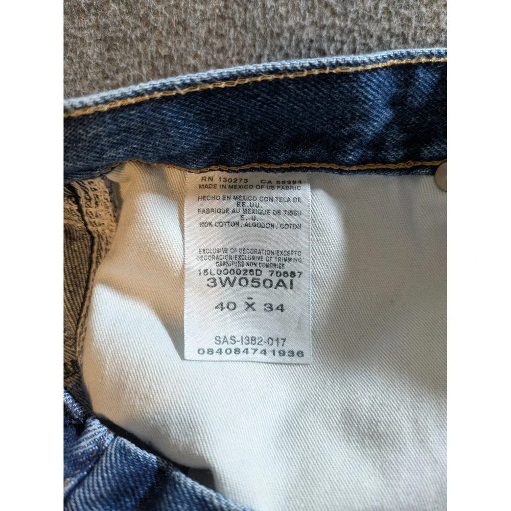 Wrangler Riggs Pants Mens 40X34 Blue Denim Carpenter Workwear‎ 100% Cotton